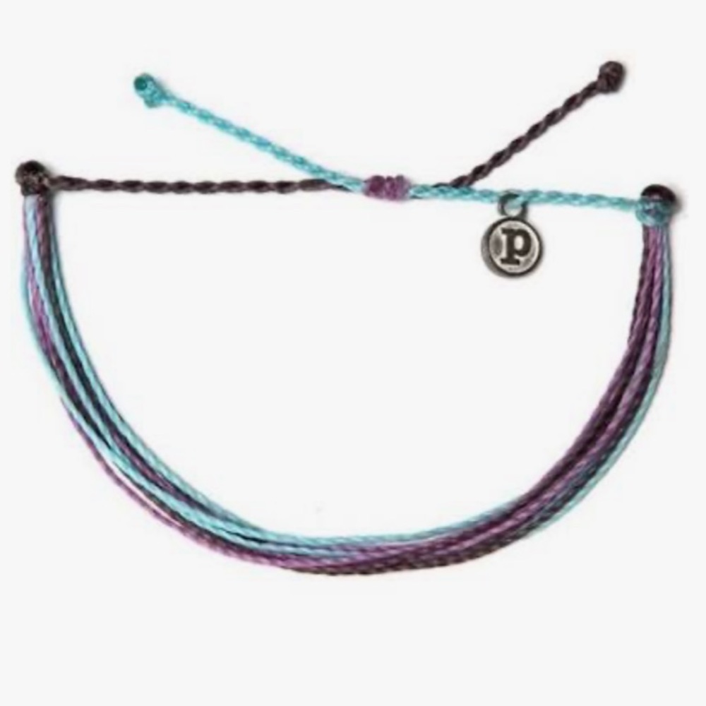 NWT Pure Vida Purple & Blue Mixed Multi Strand Slider Bracelet